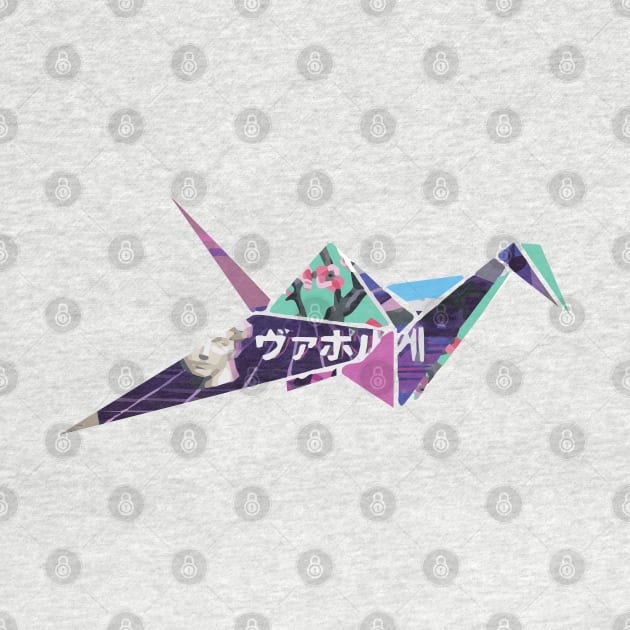 Vaporwave Origami Crane by ramonavirus